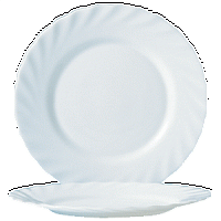 Тарелка «Трианон», стекло, D=195,H=15мм, белый