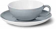Набор чайной чашки с низким ободком 0.22 л серый